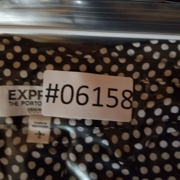 Express Shirt Womens Large Black Polka Dot Long Sleeve Button Up - Picture 10 of 10